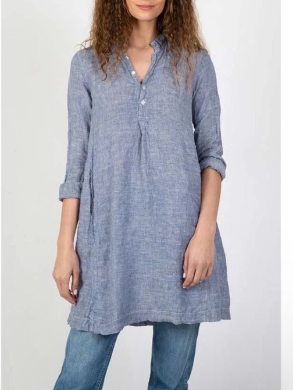 CP Shades Sky Blue Linen jasmine Tunic